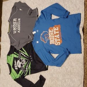 💥3 Boys Under Armour No Fear Boise State Long Sleeve Shirts sz XL